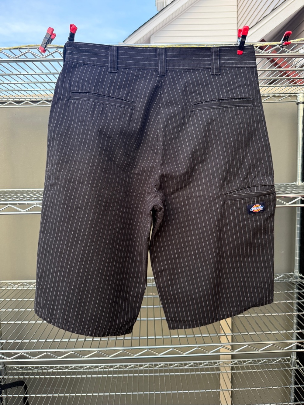 Dickies Black Pinstripe Cargo Shorts
